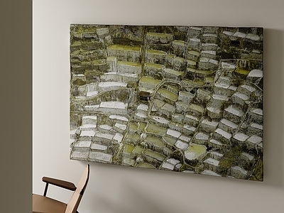 极简油画 奶油挂画 客厅挂画 绿色挂画 油画 抽象画