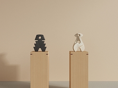 侘寂雕塑摆件 雕塑 艺术装置 展台 饰品摆件 艺术品
