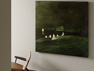 极简主义儿童挂画 奶油挂画 绿色挂画 卧室挂画 儿童挂画 油画