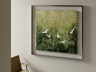 现代简约儿童挂画 奶油挂画 绿色挂画 油画 卧室挂画 儿童挂画