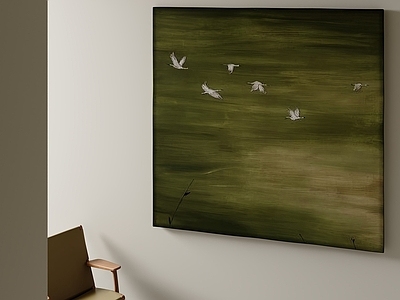 侘寂儿童挂画 奶油挂画 儿童挂画 卧室挂画 绿色挂画 油画