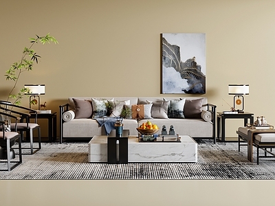 新中式沙发组合