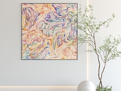 奶油风挂画 画 现代画 抽象画 挂画