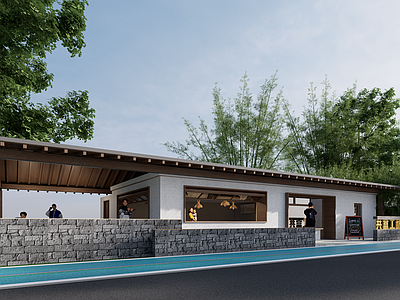 新中式驿站 乡村建筑 美丽乡村 骑行驿站 服务站 乡村茶馆