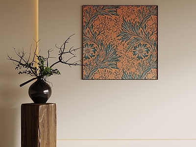 侘寂挂画 中古风装饰画 挂画 绿植盆景