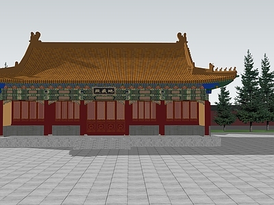 中式古建筑 地藏殿 古建 寺庙 清代风格