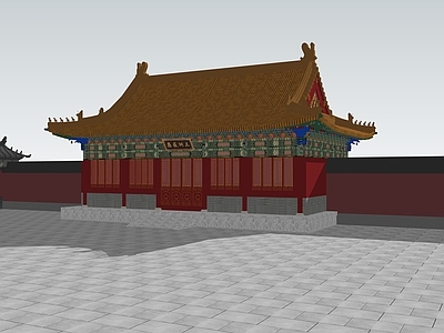 中式古建筑 天王殿 古建 寺庙 清代风格