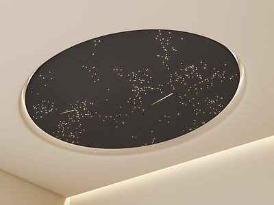 极简吸顶灯 宅寂风格吊顶 圆形异形吊顶 星空吊顶 悬浮吊顶 圆形星空顶