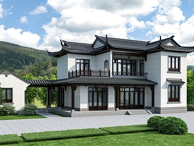 别墅建筑 中式别墅图纸