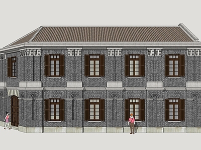 民国建筑风格风格建筑 海派商业街 老上海商街建筑 民俗商业街