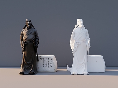 新中式雕塑摆件 古代文人雕塑 古代人物雕塑 人物雕塑