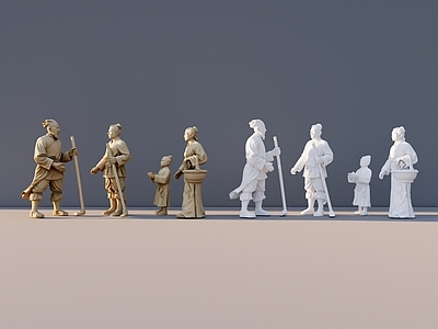 中式雕塑摆件 古代人物雕塑 人物雕塑
