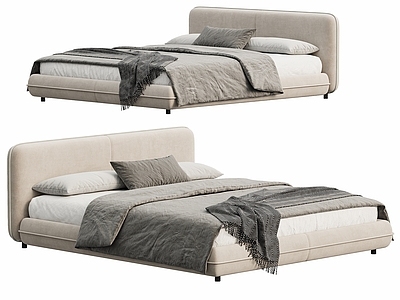 极简双人床 Minotti