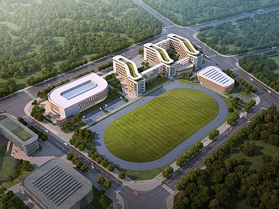 现代主义学校外观 现代学校