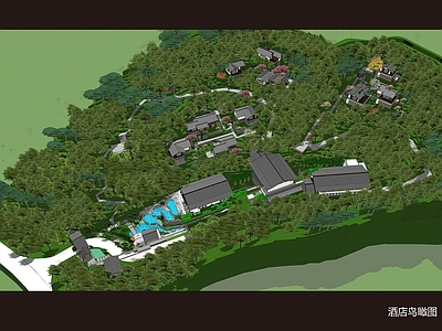新中式酒店建筑 山地建筑 山地酒店 禅意酒店 山中客房