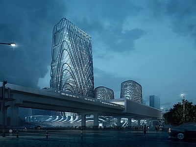 参数化主义艺术风格建筑 现代异形办公楼