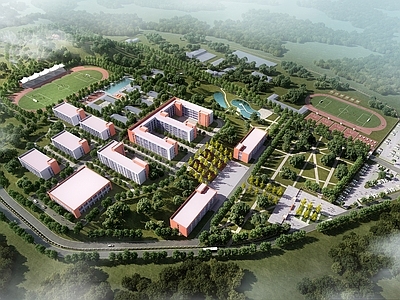 现代主义学校外观 现代学校