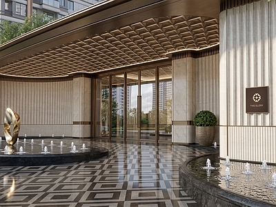 现代主义小区景观 示范区前场景观 小区入口景观 轴线景观