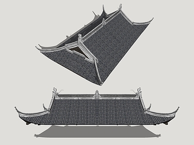 中式屋檐 古建屋檐 古建筑屋顶 影视建筑屋檐 寺庙建筑屋檐 园林古建屋顶