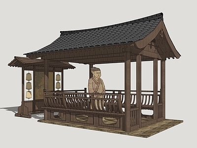 宋式美学亭子 古代凉亭 园林景亭 亭子