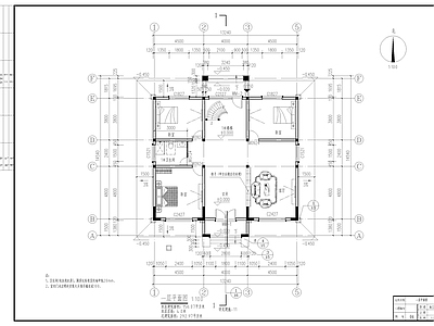 别墅建筑 美式别墅施工图