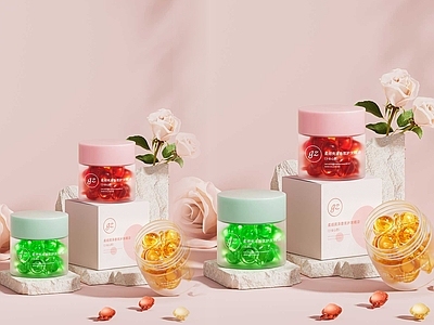 奶油风化妆品 护发精油 精油产品化妆品 护发精油组合 护发精油产品场景