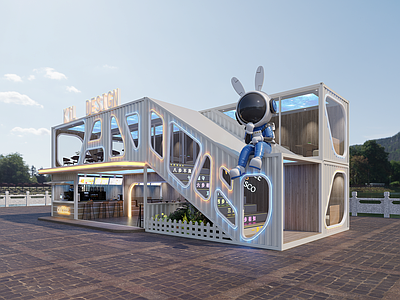 现代主义风格建筑 集装箱 集装箱咖啡店 集装箱奶茶店 创意集装箱 集装箱集市