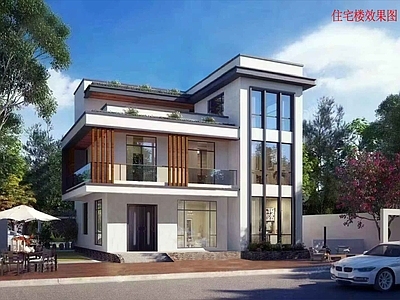 别墅建筑 现代别墅施工图