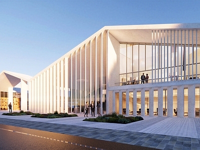 极简主义展览馆建筑 文化展览馆 文化活动中心