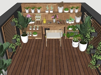 日式屋顶花园 园艺操作空间 花艺操作平台 庭院花园