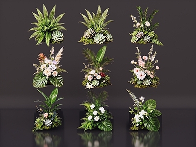 自然野趣风花境 2D花艺美陈 流苏花 仿真花美陈 绿植美陈 婚庆婚礼花艺