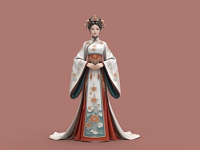 新中式虚拟人物 婚庆礼服 中式礼服 婚礼礼服 宋代服饰 古装美女
