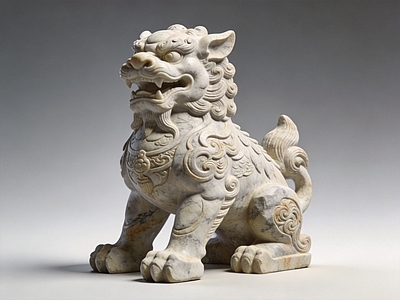 中式雕塑摆件 石雕 瑞兽 摆件 美陈 狮子