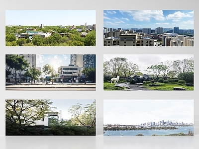 鸟瞰规划 环绕背景城市背景 森林背景外景贴图