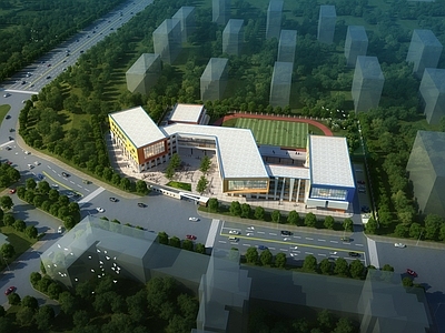 现代主义学校外观 学校 小学