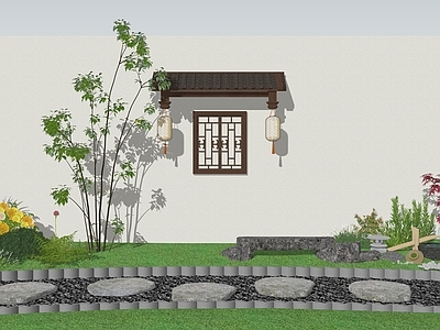 新中式景观景墙 新中式景墙小品