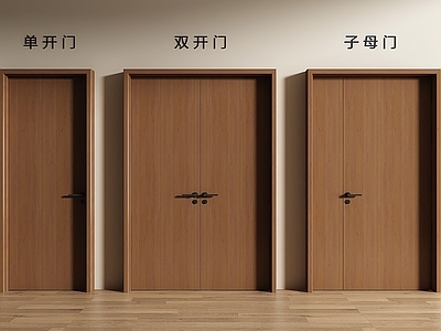现代简约门组合 子母门 双开门 单开门 平开门 木门