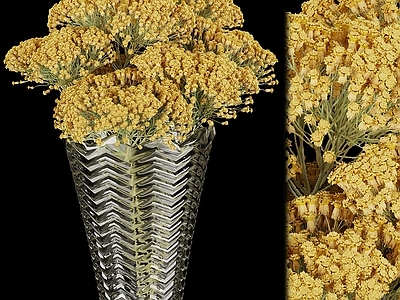 极简花艺 黄色花艺摆件