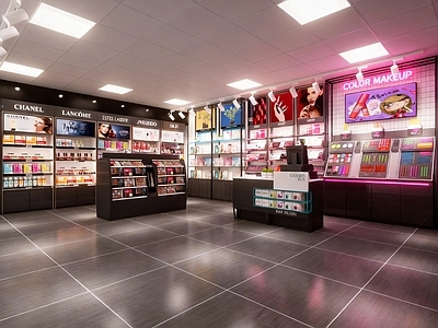 现代简约化妆品店 化妆品展柜