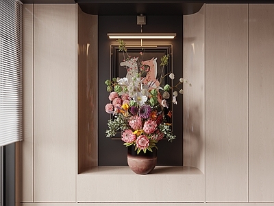 现代简约花瓶 花瓶花艺 干枝花艺 端景 玄关 门厅
