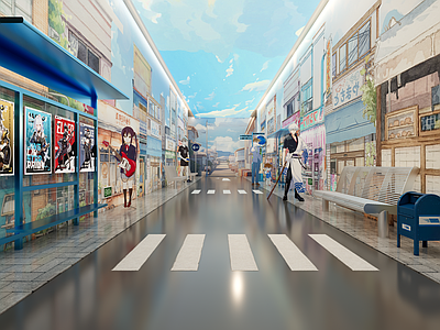 日式动漫风文创展厅 动漫 二次元 展览 街区