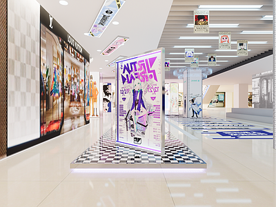 赛博朋克文创展厅 潮玩 二次元 商场 入口