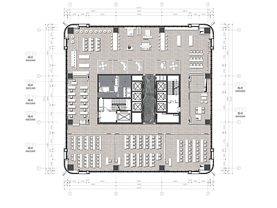 整体办公空间 总部办公 现代简约 施工图