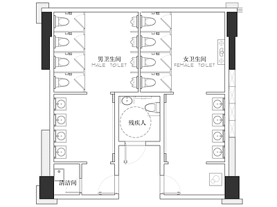 公共卫生间 公共卫生间平面图 公卫平面图