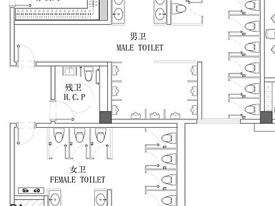 公共卫生间 公共卫生间平面图 公卫平面图