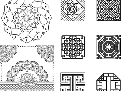 其他图库 线条 花纹 贴图 中式 纹理