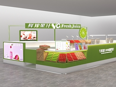 展台 VQ鲜榨果汁展柜 商场多经展柜 汉中吾悦店施工图 果汁展示柜施工图 商场专柜施工图