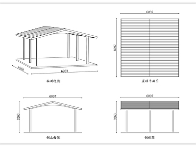 钢结构 六柱翠顶亭 钢构金柱亭 翠顶六柱亭 钢架金柱亭 六柱景观亭