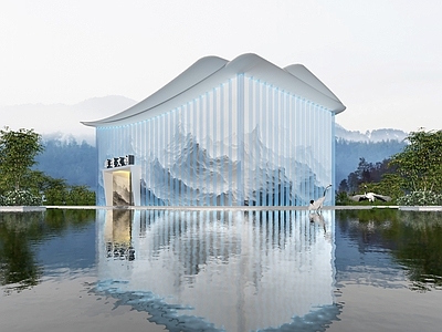 新中式艺术风格建筑 国潮建筑 文创门头