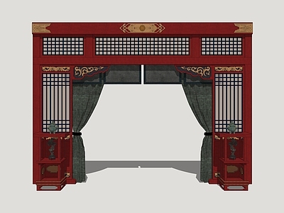 中式艺术隔断 影视宫殿隔断 隔断帷幔 古代隔断 古风隔断